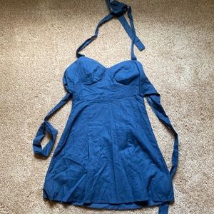 Never worn: small denim halter dress